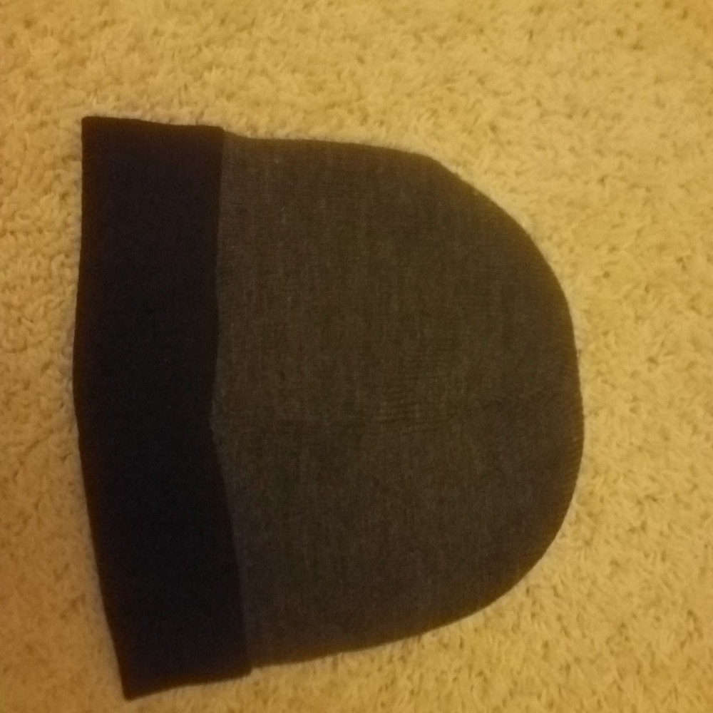 Grey and black trim skull cap